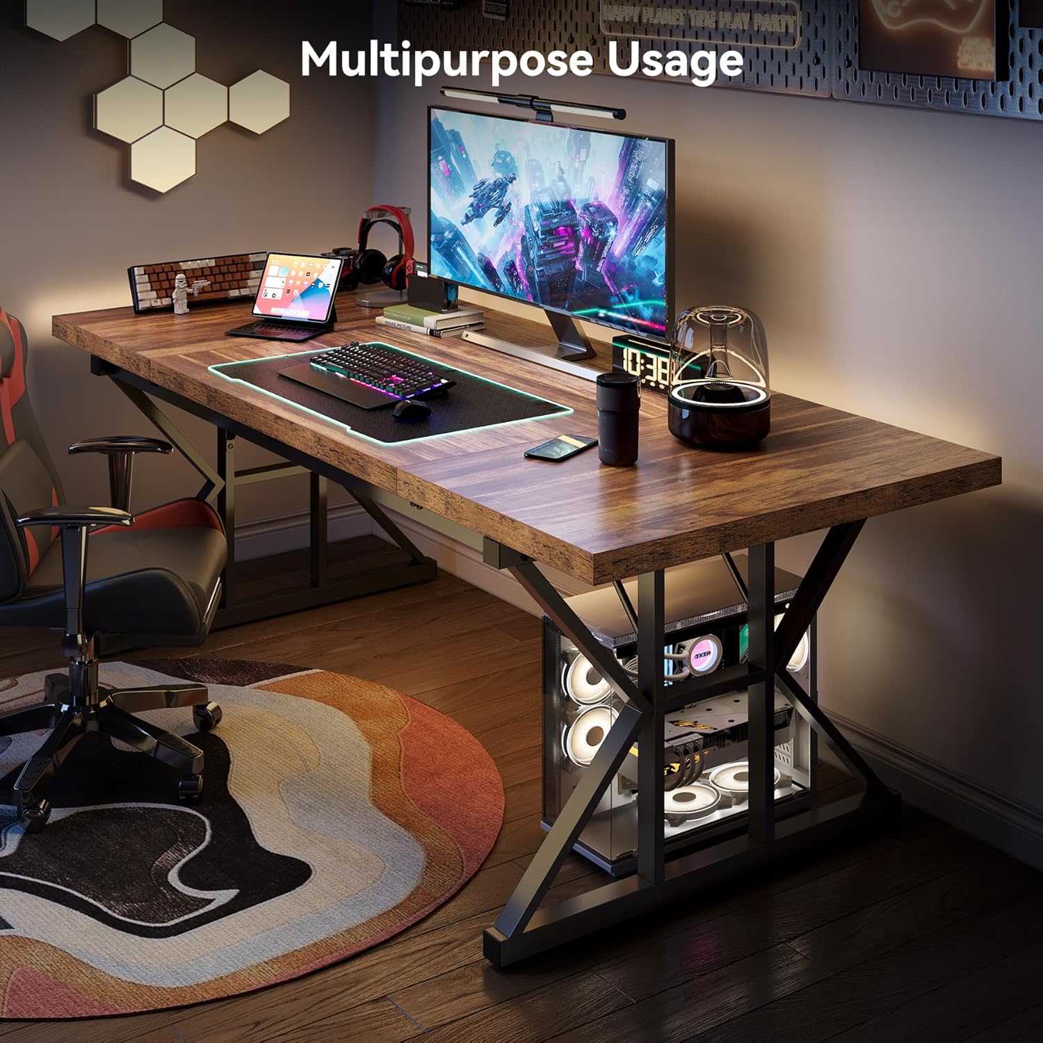 Home Office Work Table - LITTLE TREE 70.8-Inch Office Desk, Executive