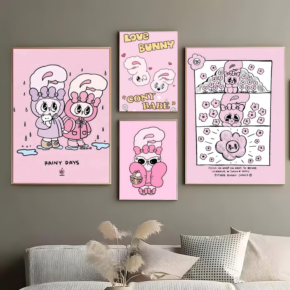 Home Office Icon - Cute Icon-Esther Bunny Pink Poster Art