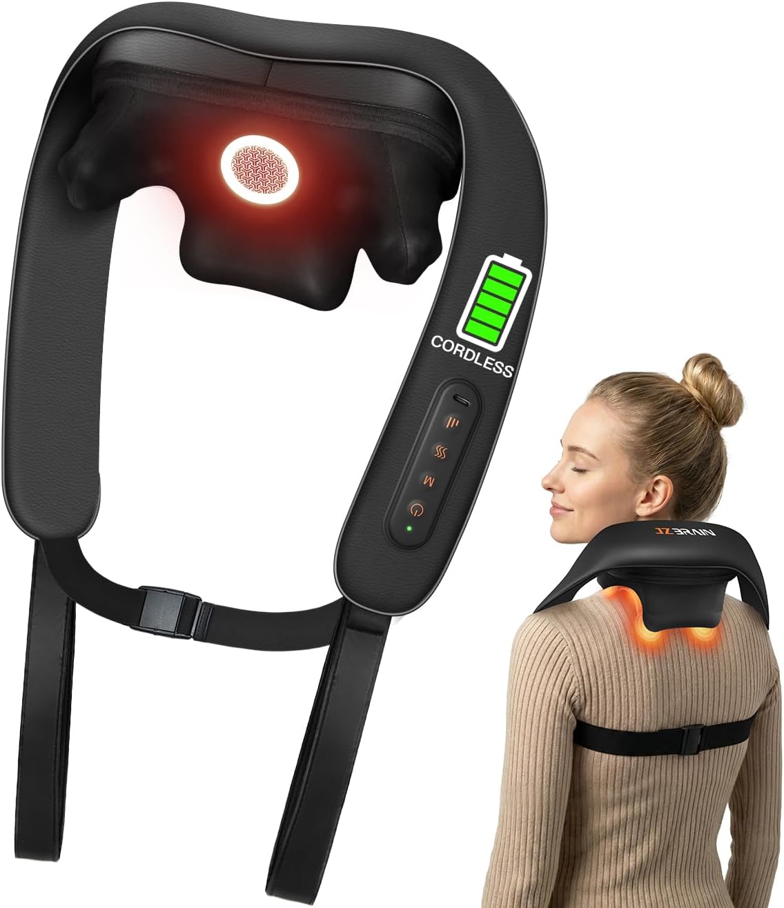 Home Office Alternative - Neck Massager with Heat: Cordless Shoulder