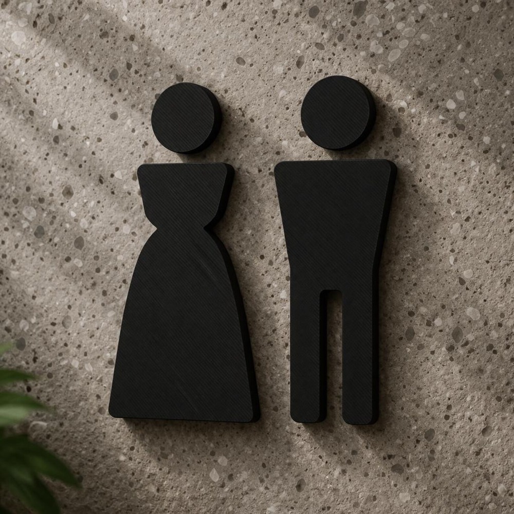 Minimalist 3D Printed Male Fem - Home Office Icon recension och pris