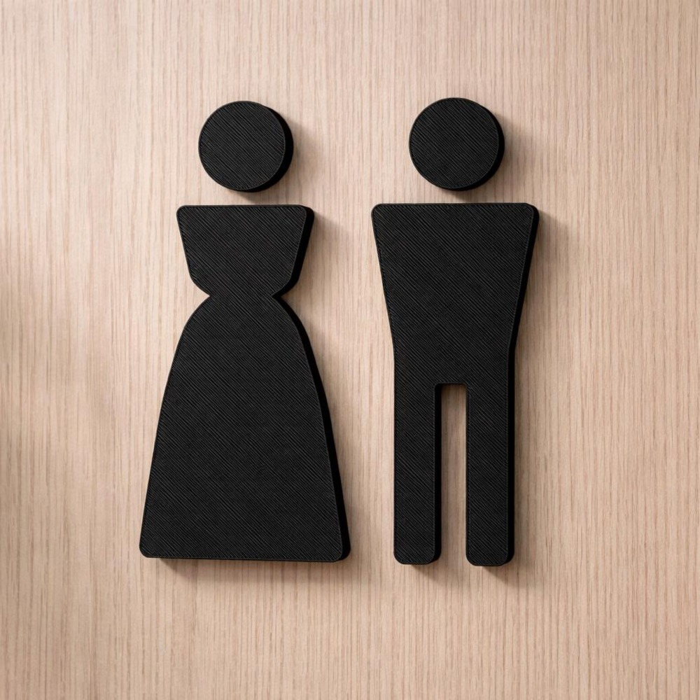 Minimalist 3D Printed Male Fem - Home Office Icon recension och pris