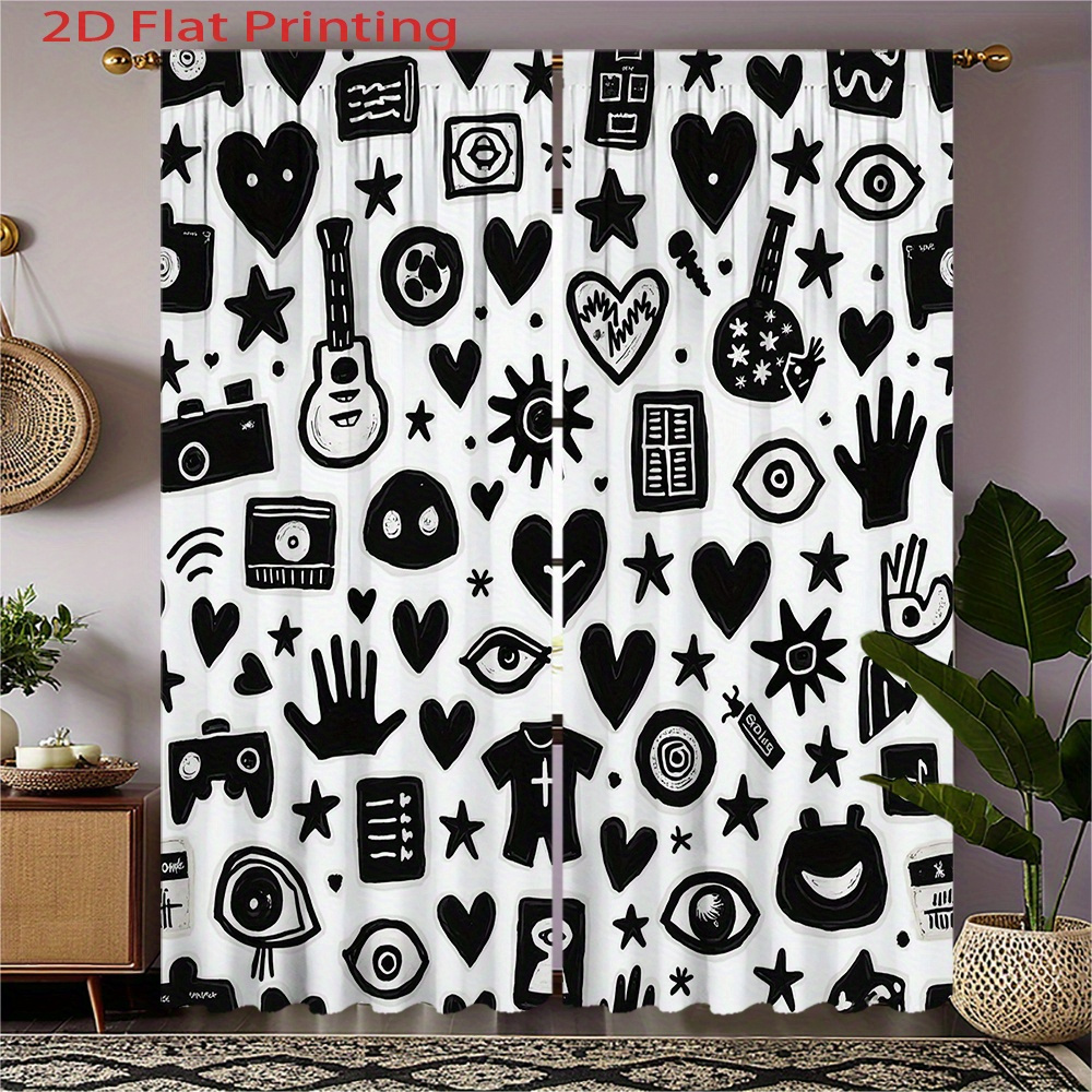 Graffiti Art Curtains 2pcs – B - Home Office Icon recension och pris