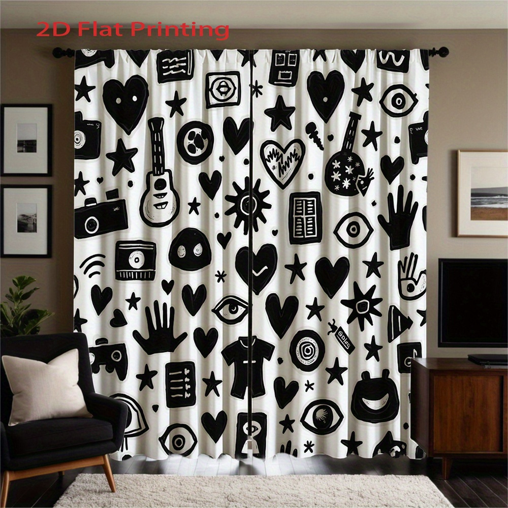 Graffiti Art Curtains 2pcs – B - Home Office Icon recension och pris