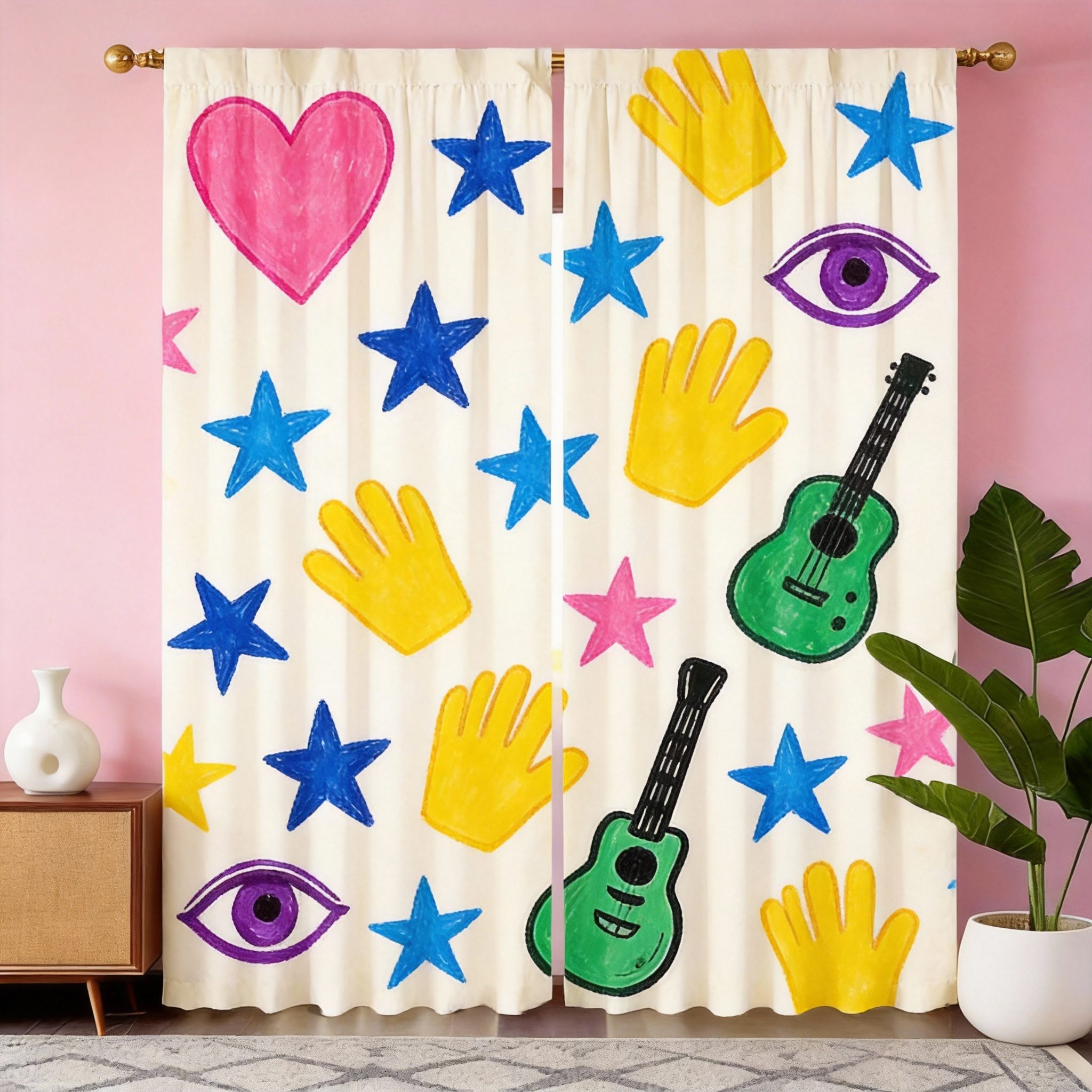 Graffiti Art Curtains 2pcs – B - Home Office Icon recension och pris