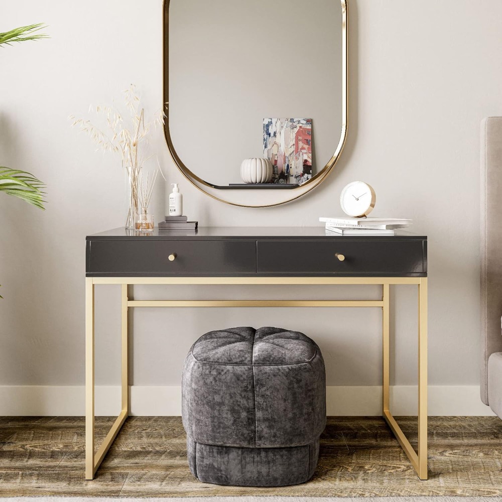 Modern 42 Inch Makeup Vanity D - Home Office With Two Desks recension och pris