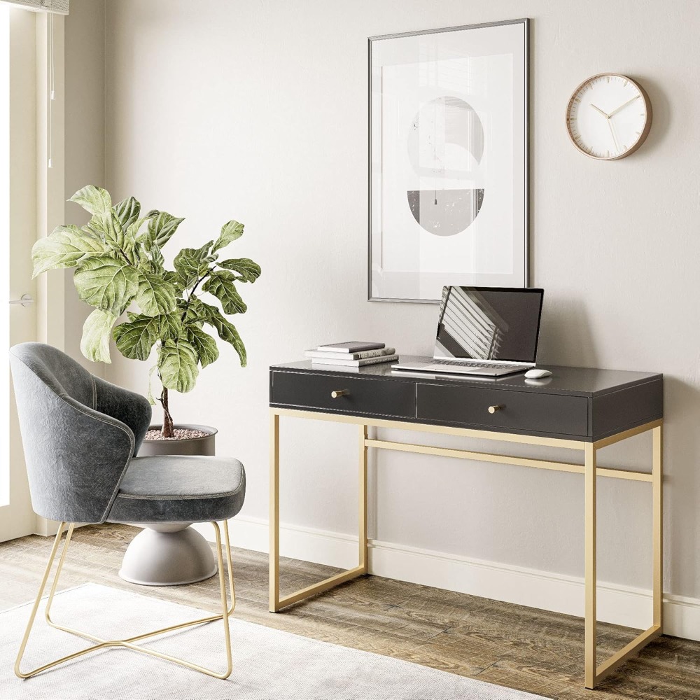 Modern 42 Inch Makeup Vanity D - Home Office With Two Desks recension och pris