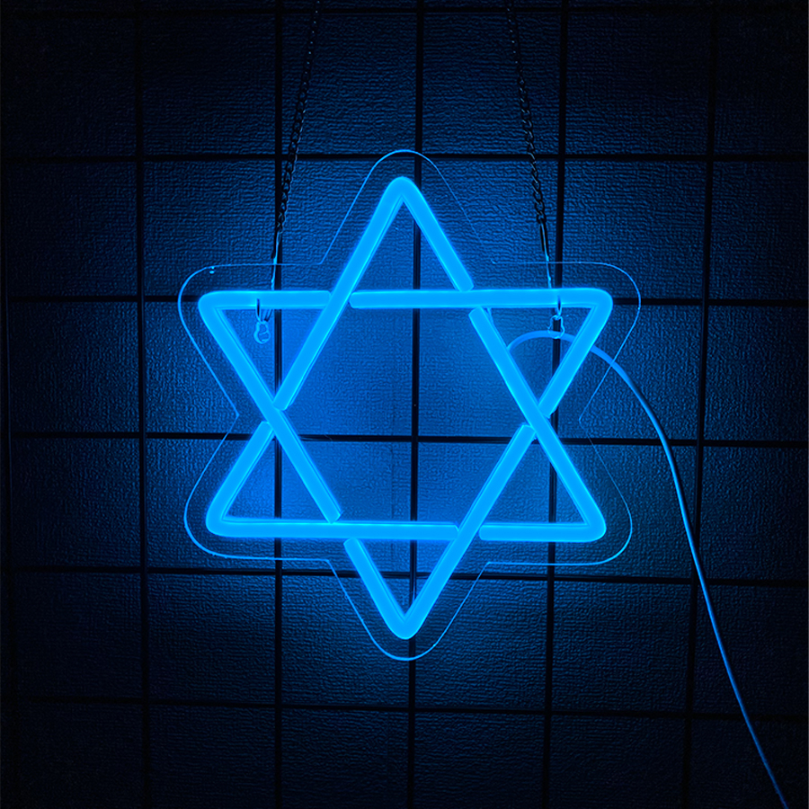 David Star Blue Led Neon Sign, - Home Office Icon recension och pris