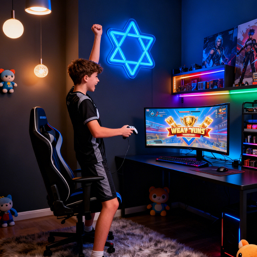 David Star Blue Led Neon Sign, - Home Office Icon recension och pris