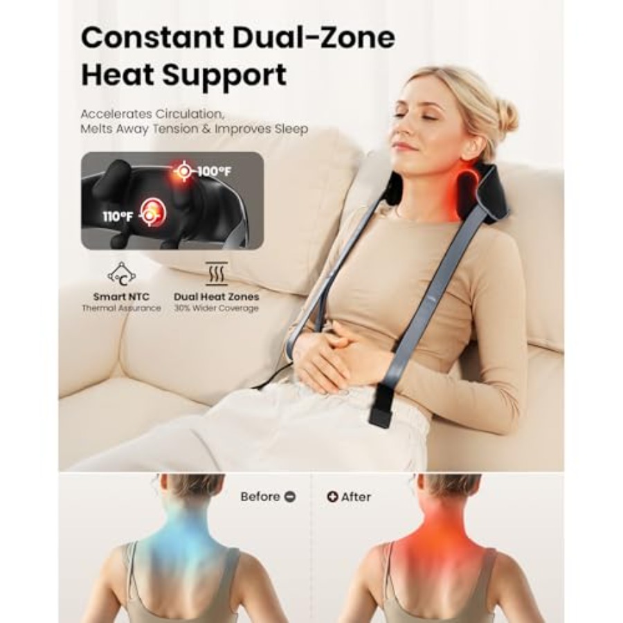 Cordless Shiatsu Neck Massager - Home Office Alternative recension och pris