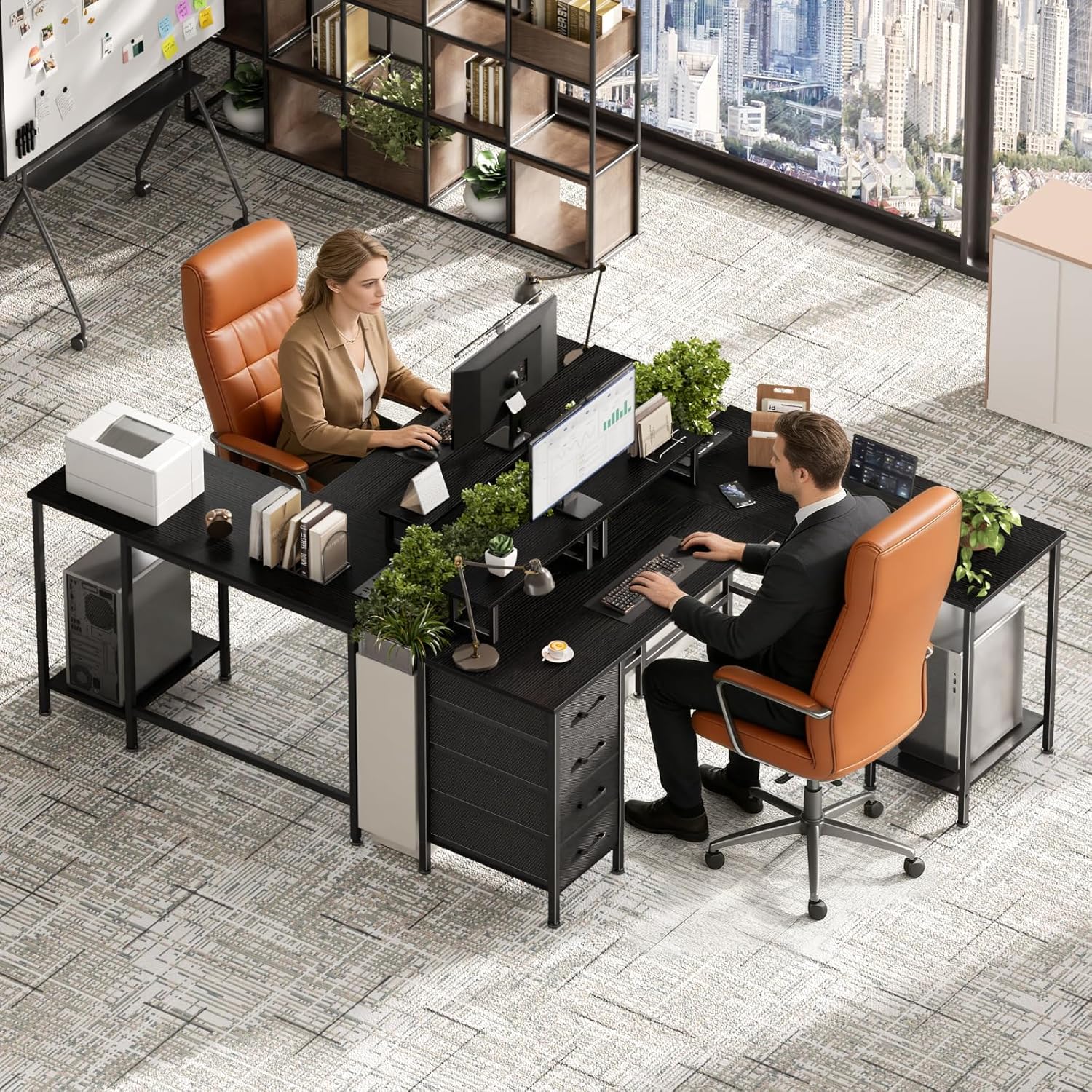 59 inch L Shaped Computer Desk - Home Office With Two Desks recension och pris