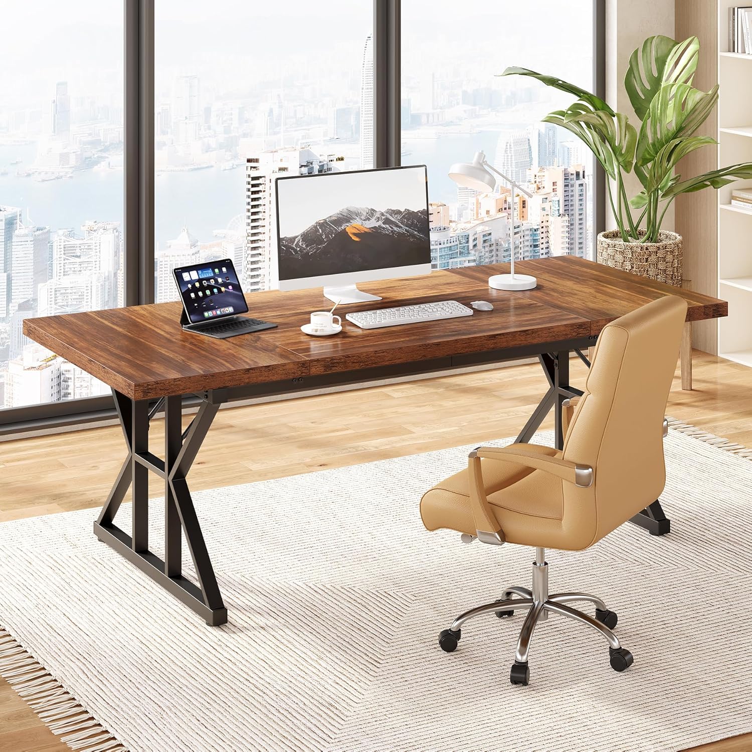 LITTLE TREE 70.8-Inch Office D - Home Office Work Table recension och pris