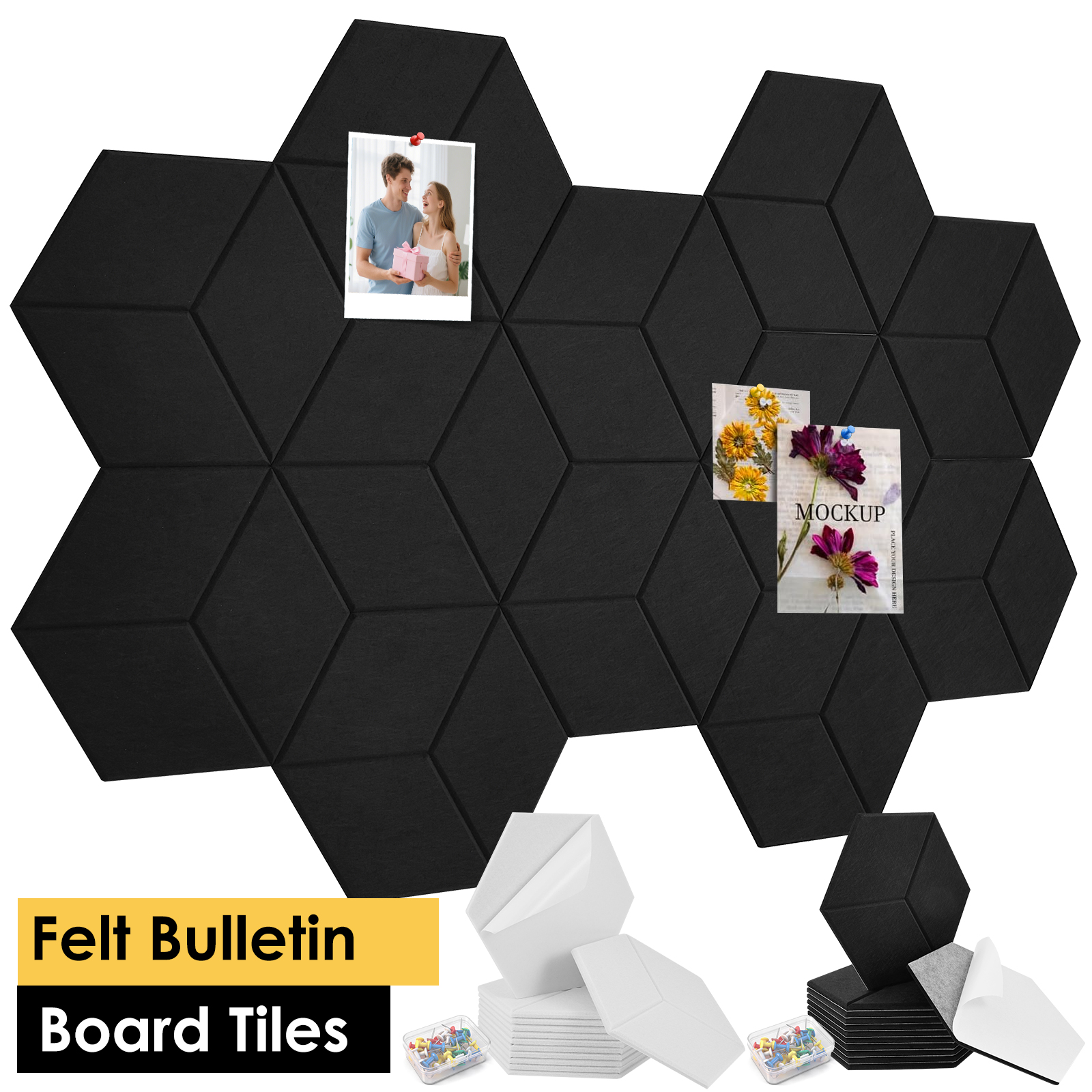 12 Pcs Hexagon Felt Bulletin B - Home Office Alternative recension och pris