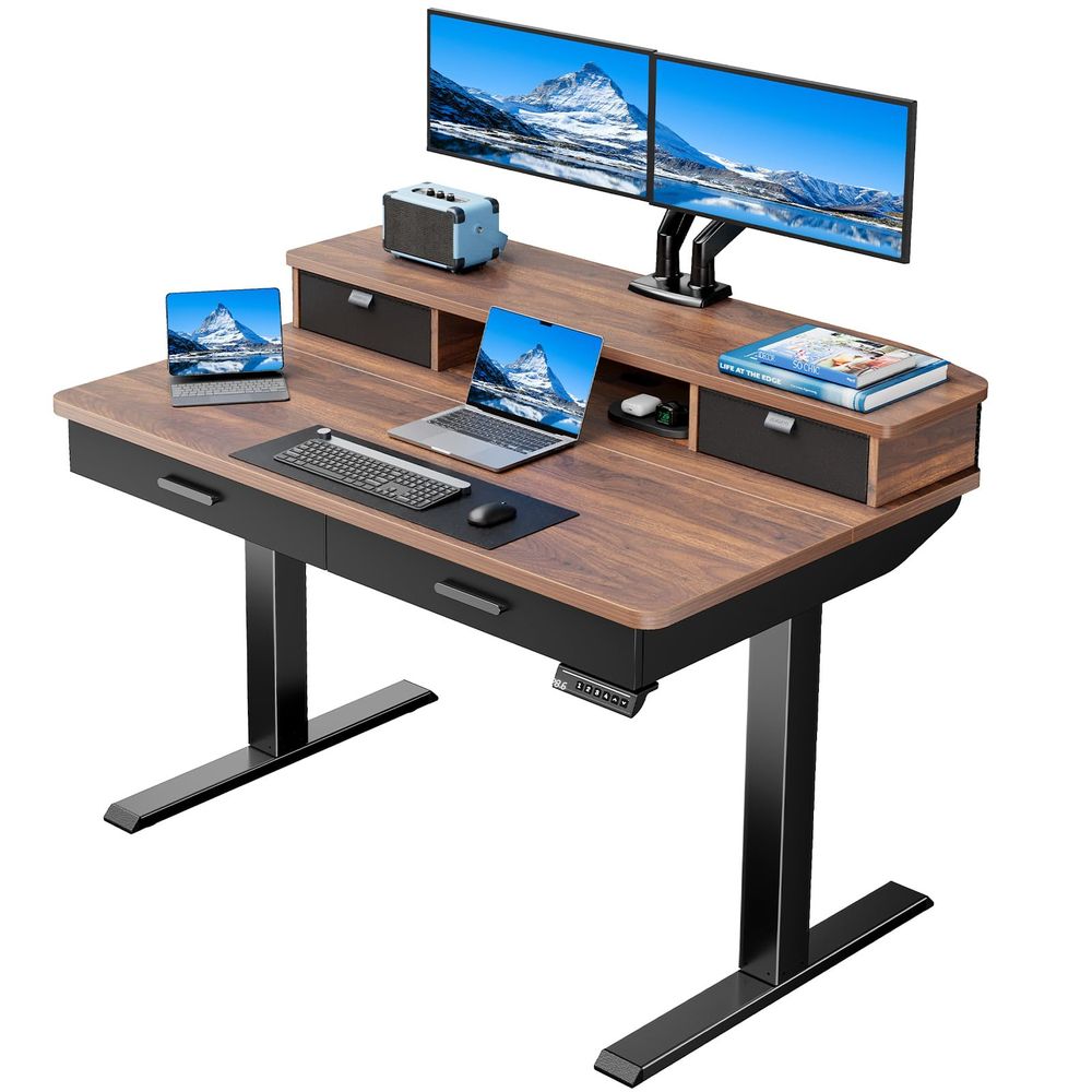 48 x 30 inch Electric Standing - Home Office With Two Desks recension och pris