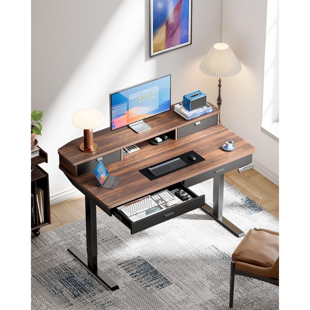 48 x 30 inch Electric Standing - Home Office With Two Desks recension och pris