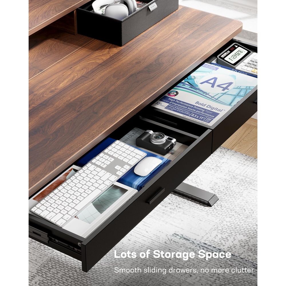 48 x 30 inch Electric Standing - Home Office With Two Desks recension och pris