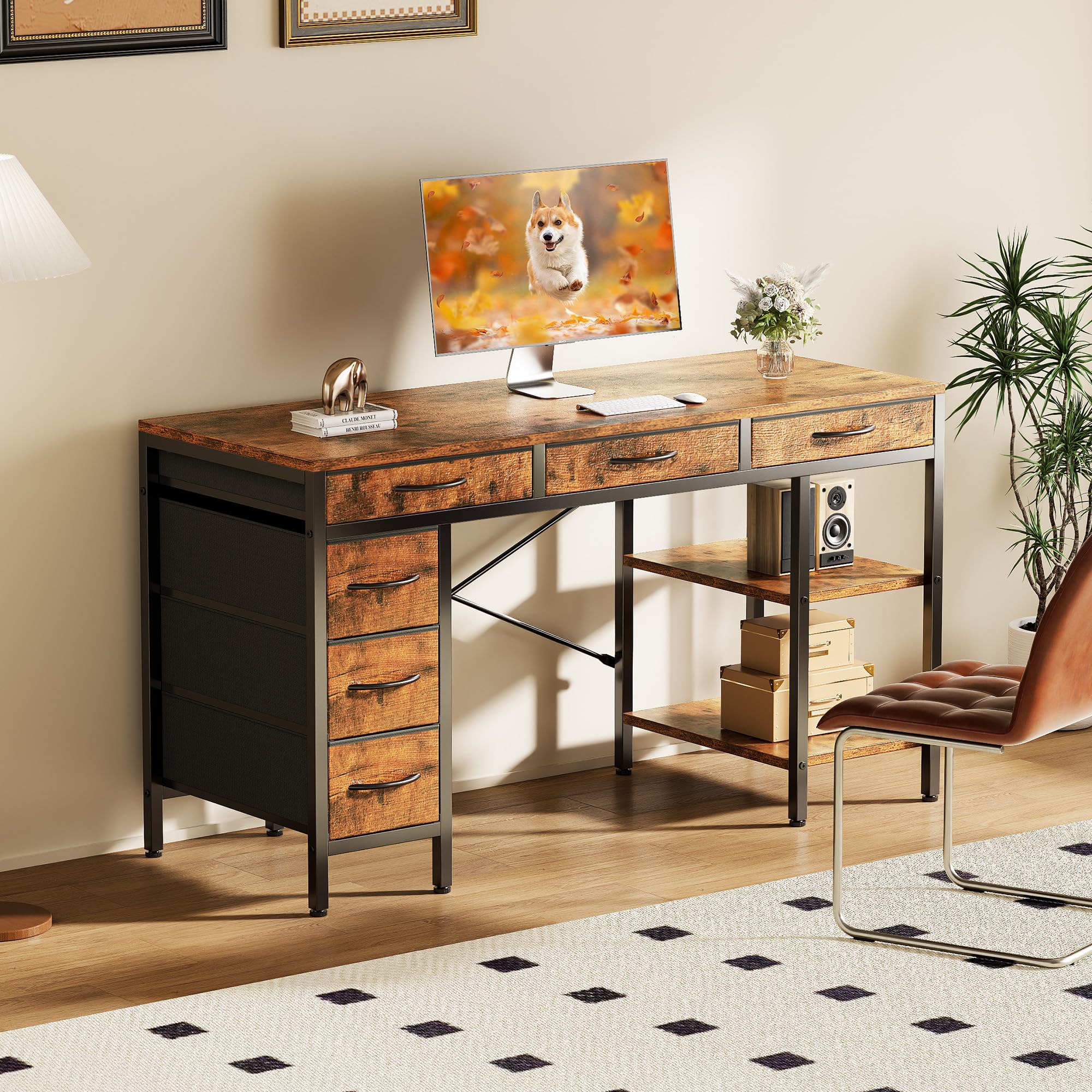 JHK 55 Inch Computer Desk with - Home Office Work Table recension och pris