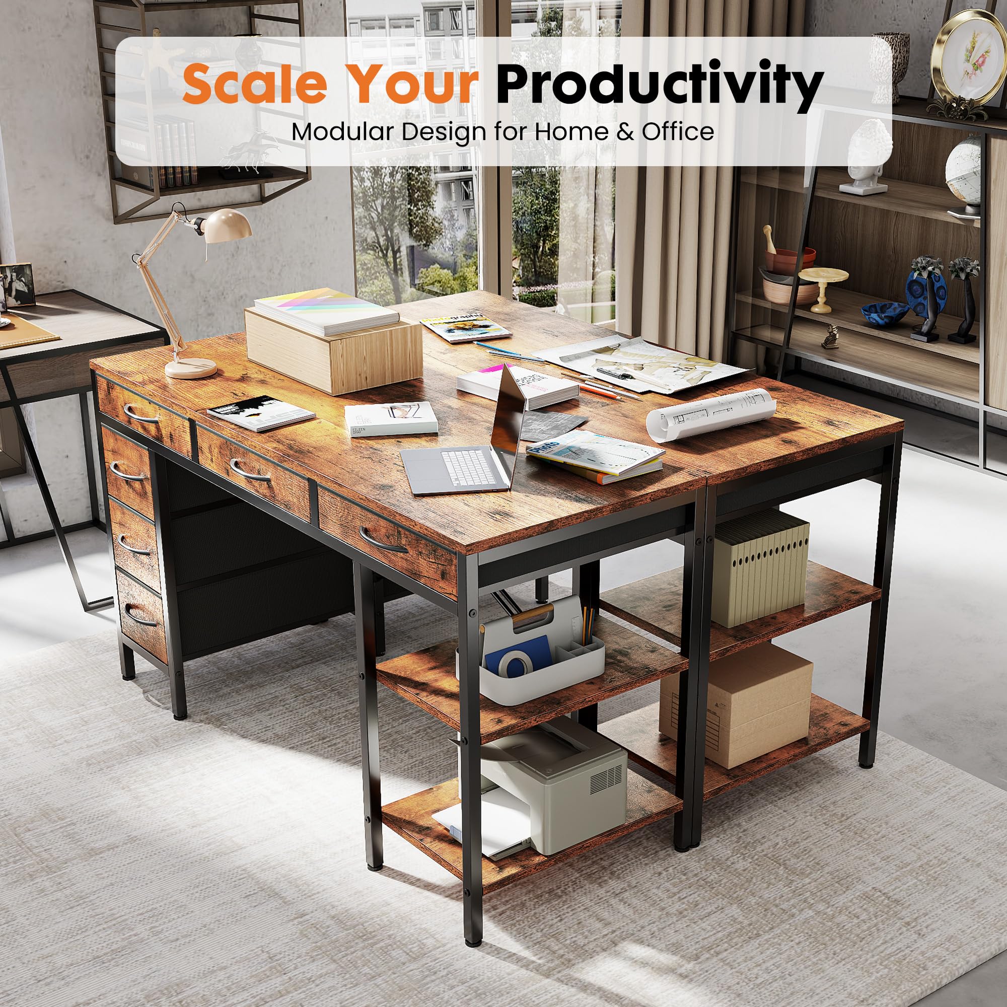 JHK 55 Inch Computer Desk with - Home Office Work Table recension och pris