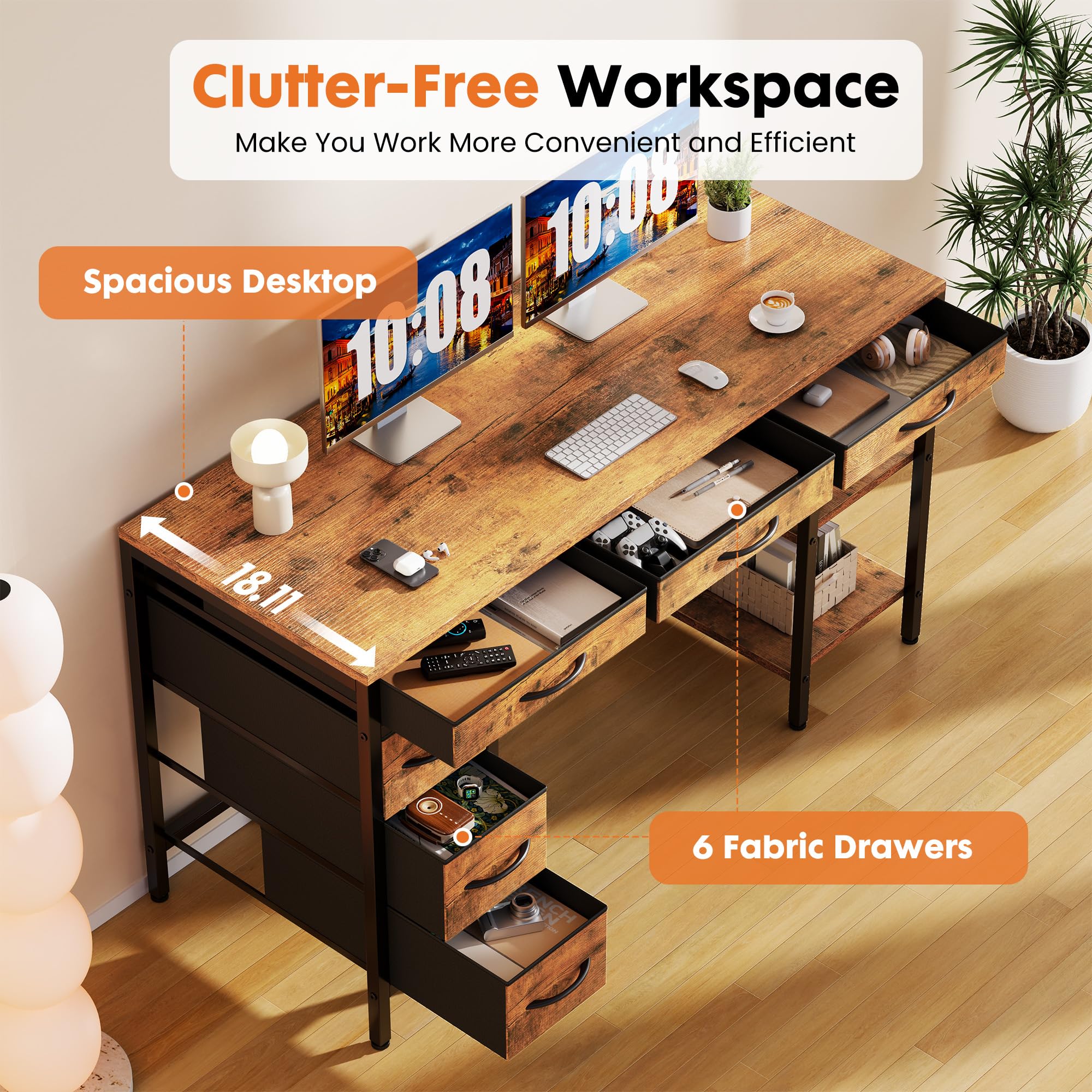 JHK 55 Inch Computer Desk with - Home Office Work Table recension och pris