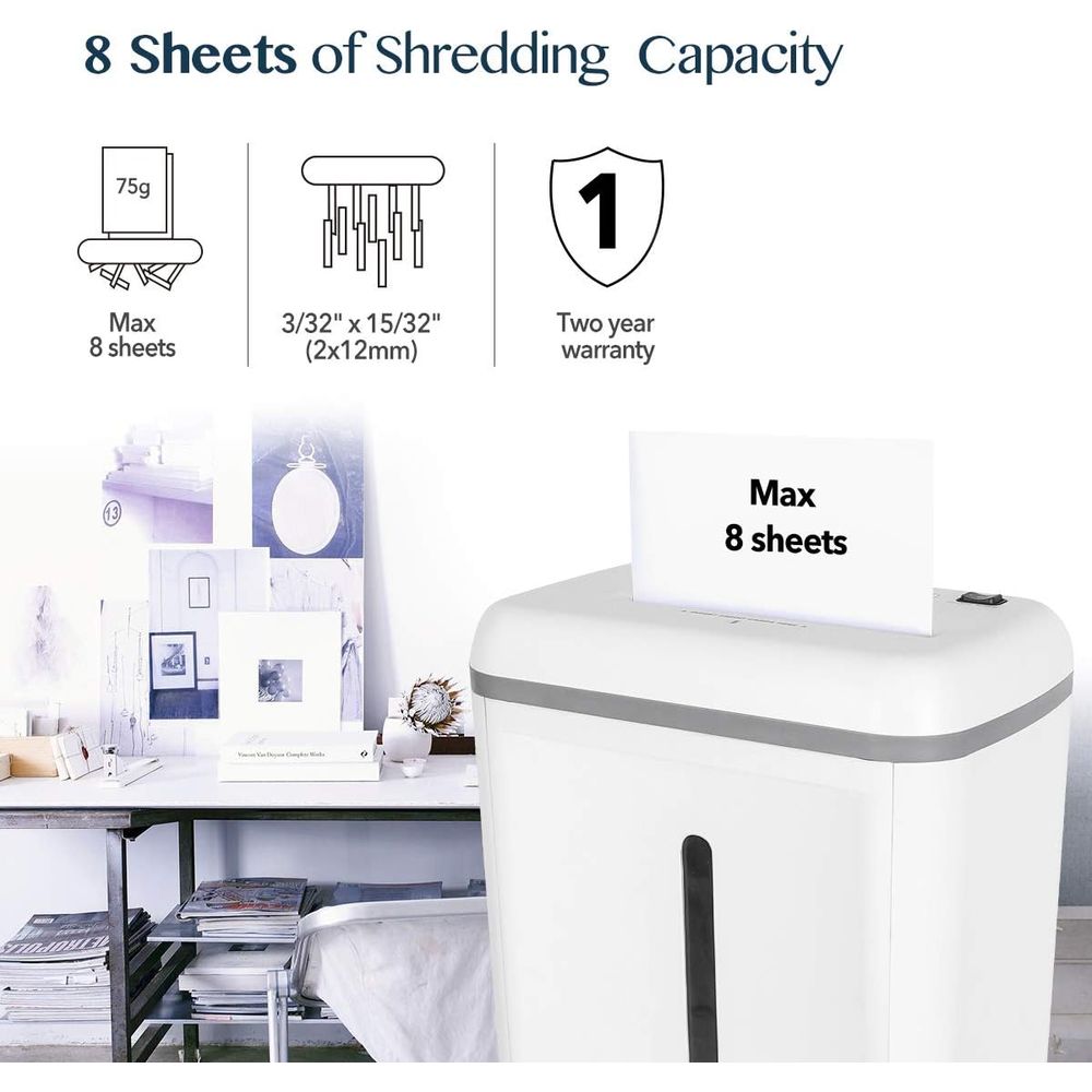 Ultra Quiet 8-Sheet P-5 Securi - Home Office Paper Shredder recension och pris