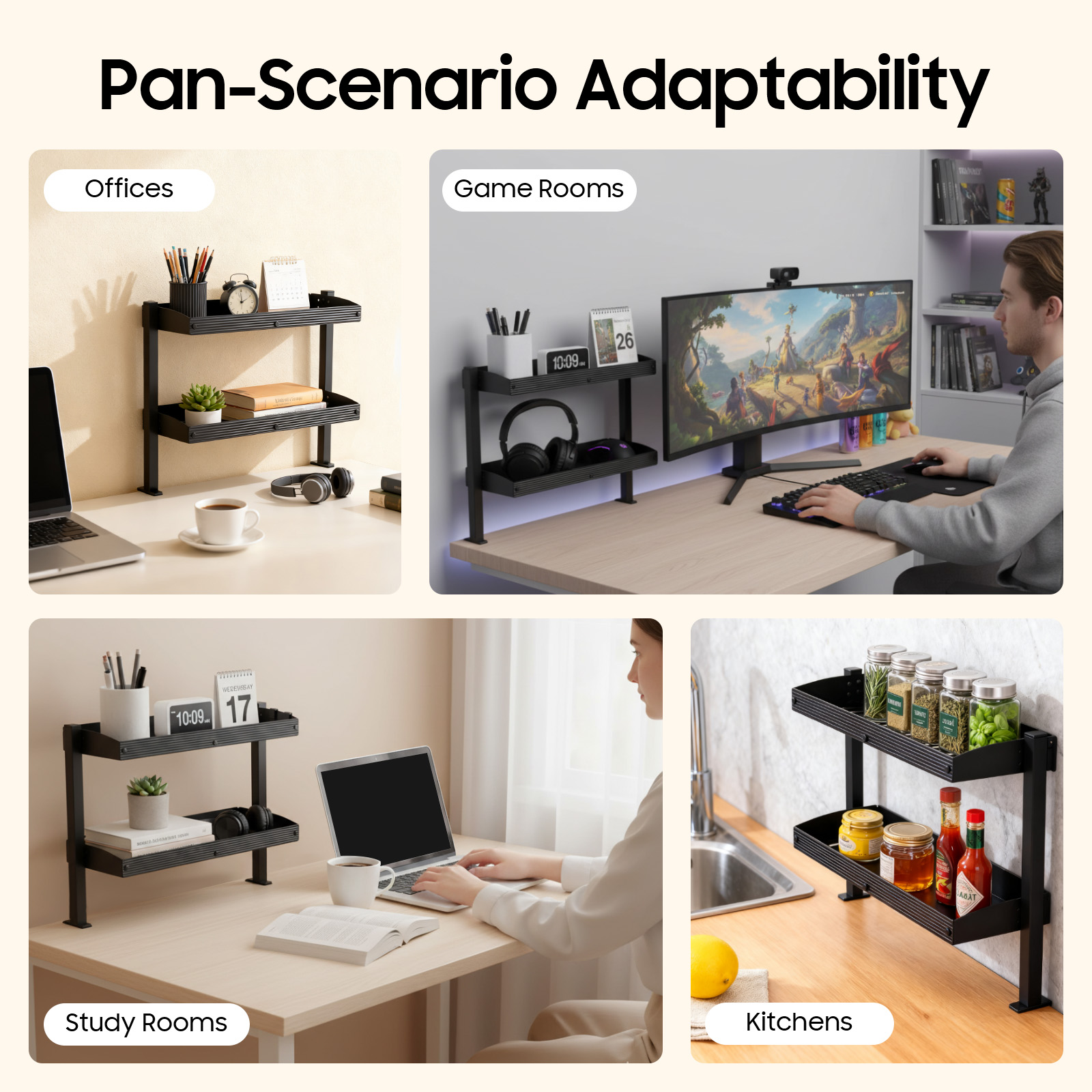 2-Tier Desk Shelf, Expandable  - Home Office Work Table recension och pris
