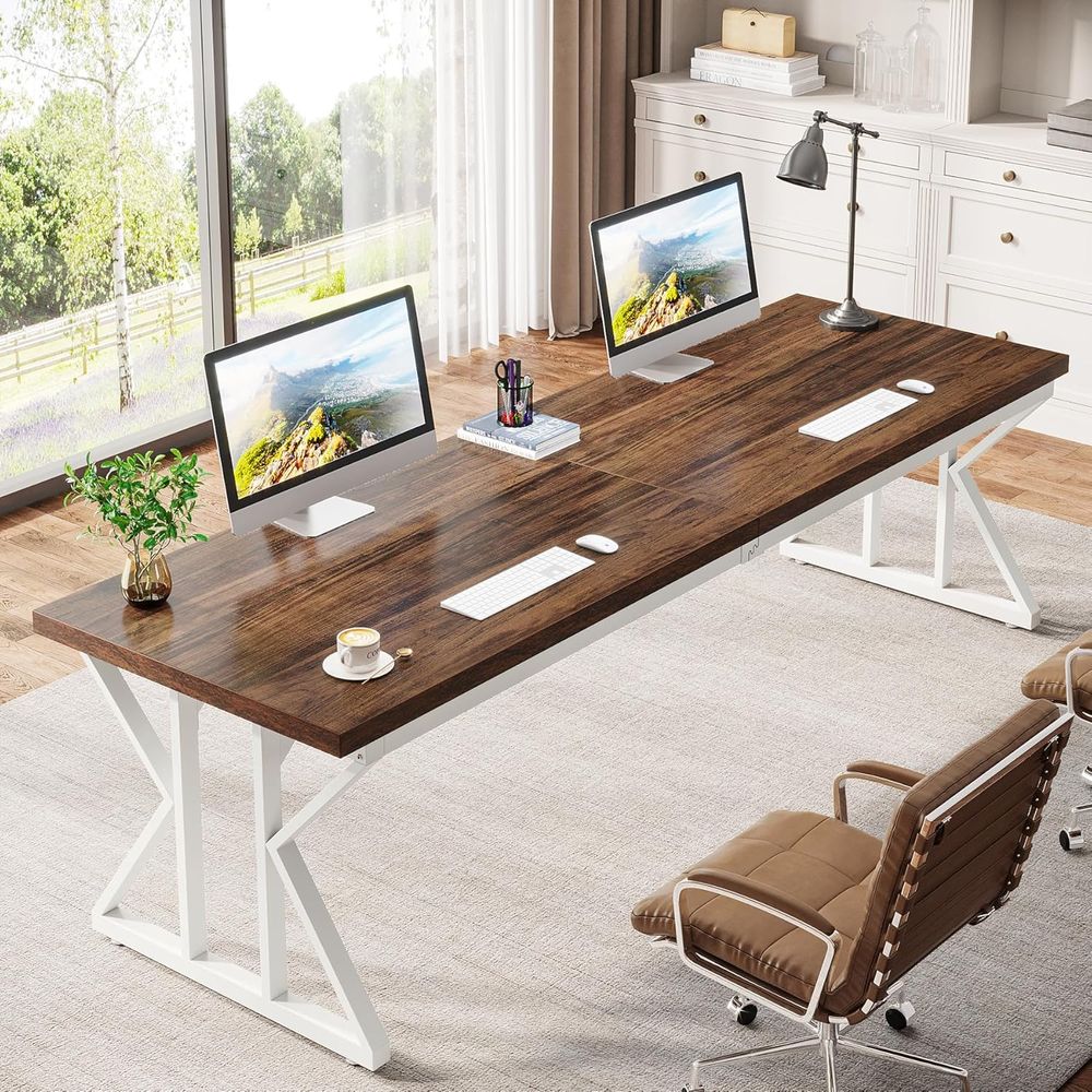 Large 78.7 Two-Person Executiv - Home Office With Two Desks recension och pris
