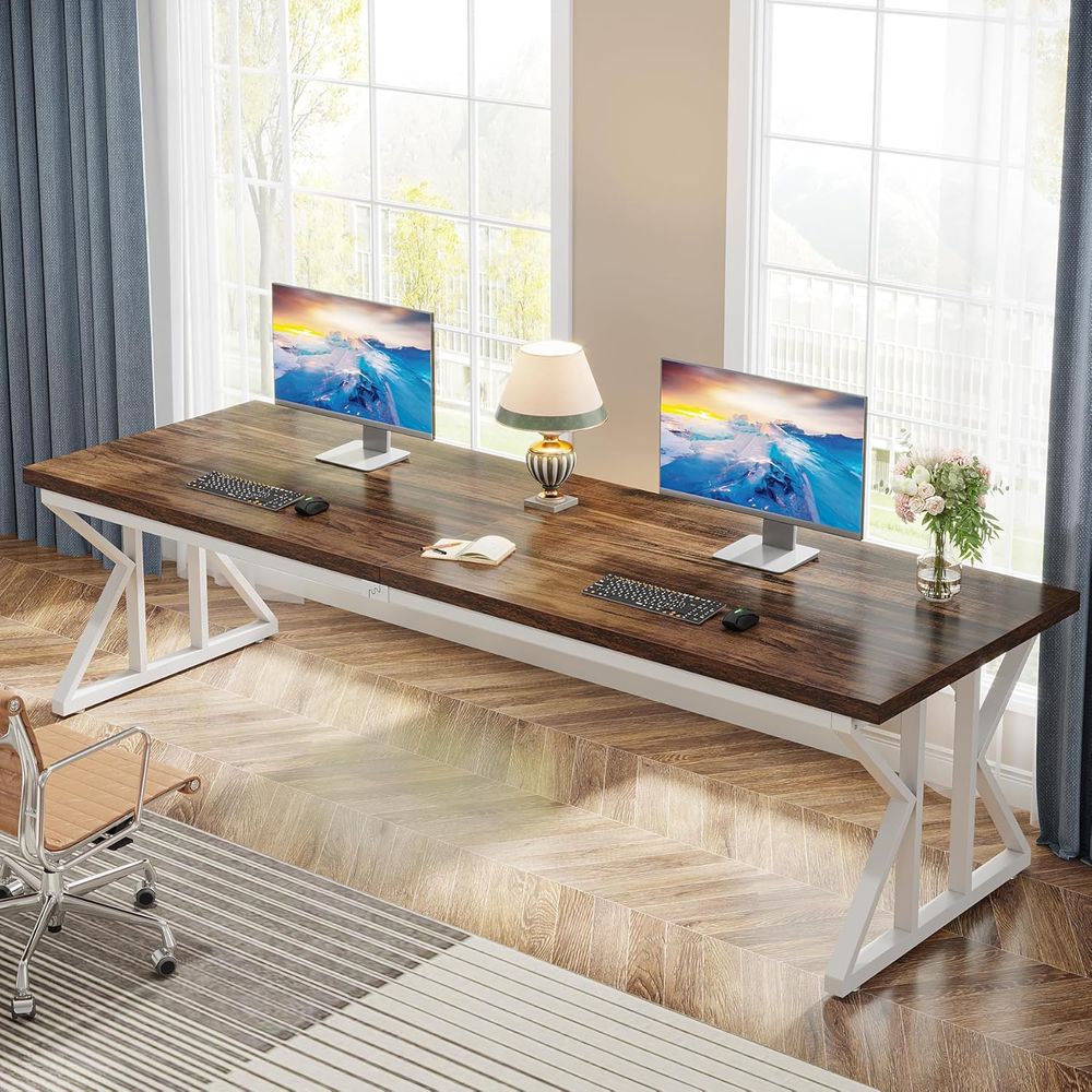 Large 78.7 Two-Person Executiv - Home Office With Two Desks recension och pris