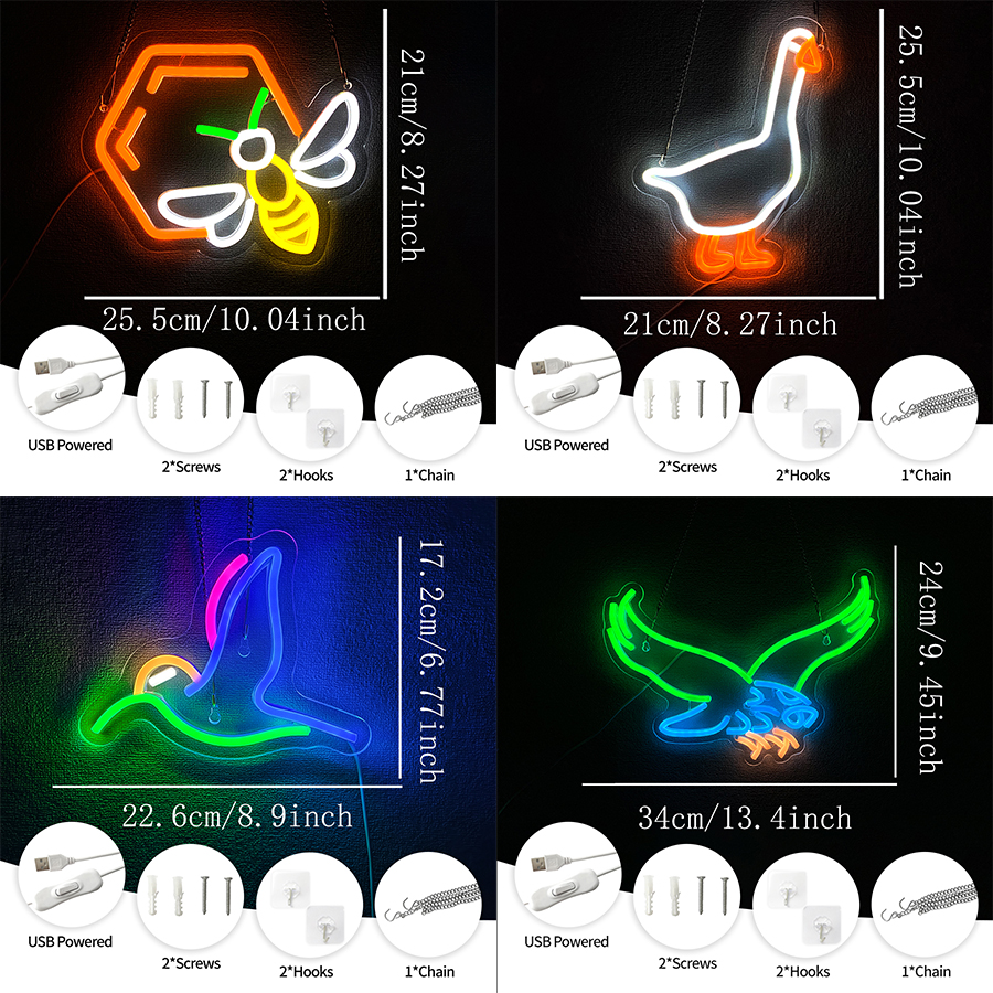 Animal Led Neon Sign, Cartoon  - Home Office Icon recension och pris