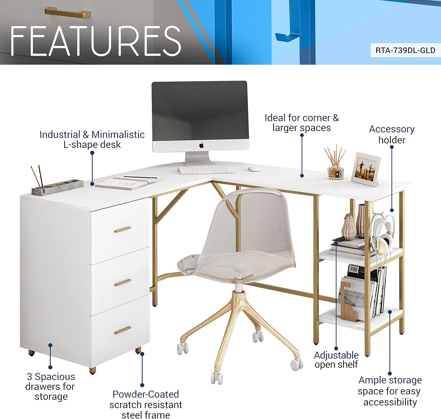 L Shaped Desk - Two-Toned Comp - Home Office With Two Desks recension och pris