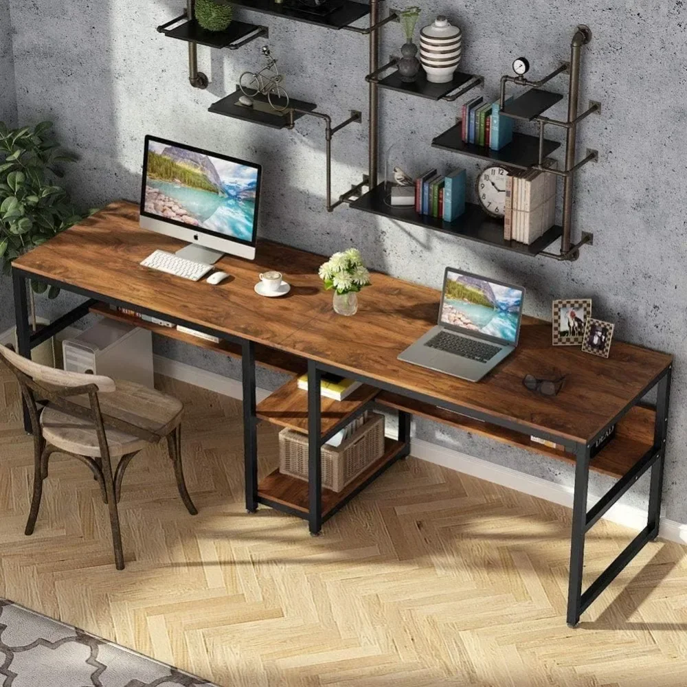 # Two Person Desk With Bookshe - Home Office With Two Desks recension och pris