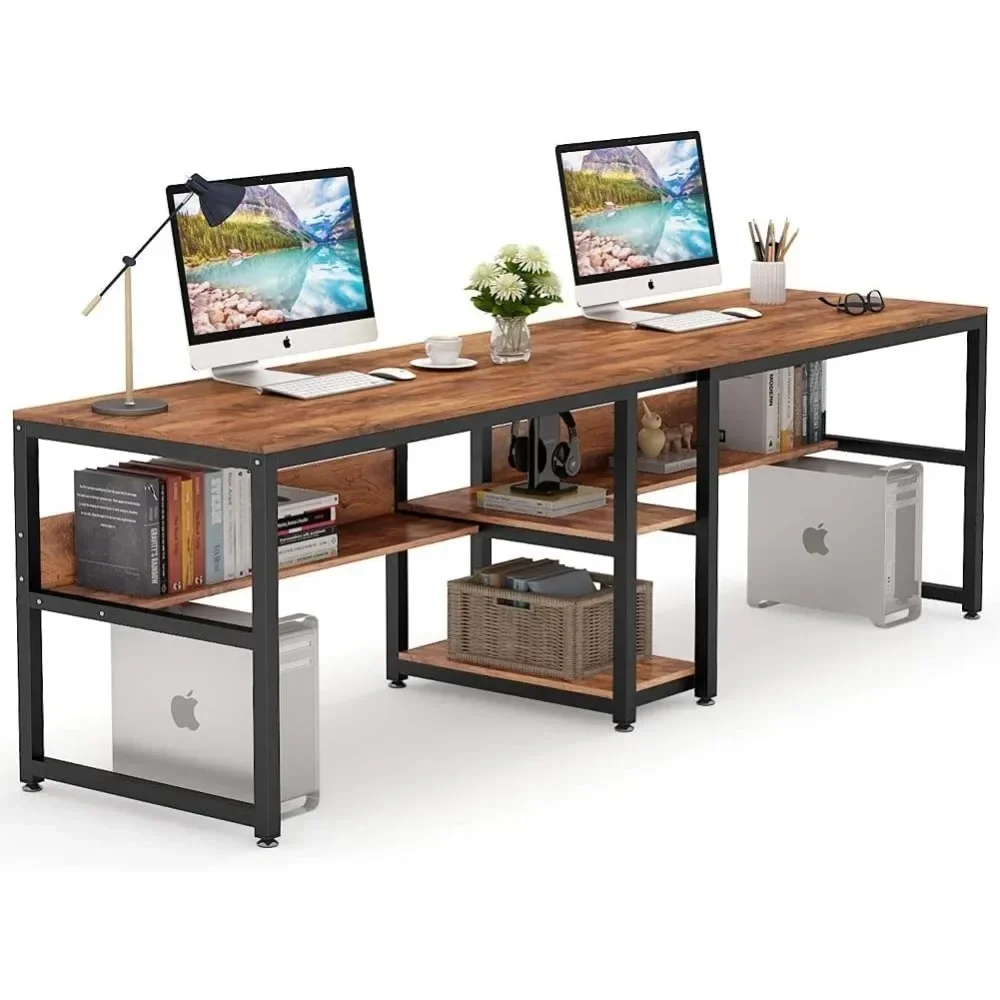 # Two Person Desk With Bookshe - Home Office With Two Desks recension och pris