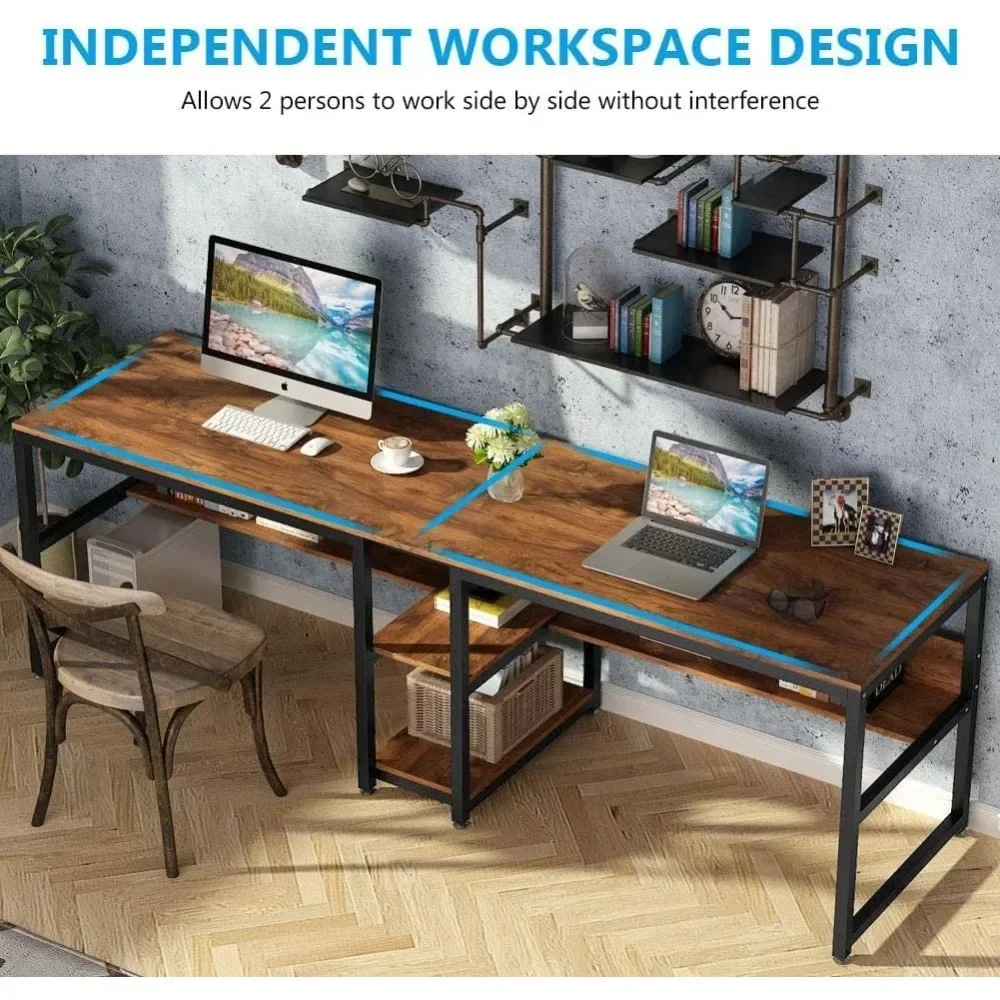 # Two Person Desk With Bookshe - Home Office With Two Desks recension och pris