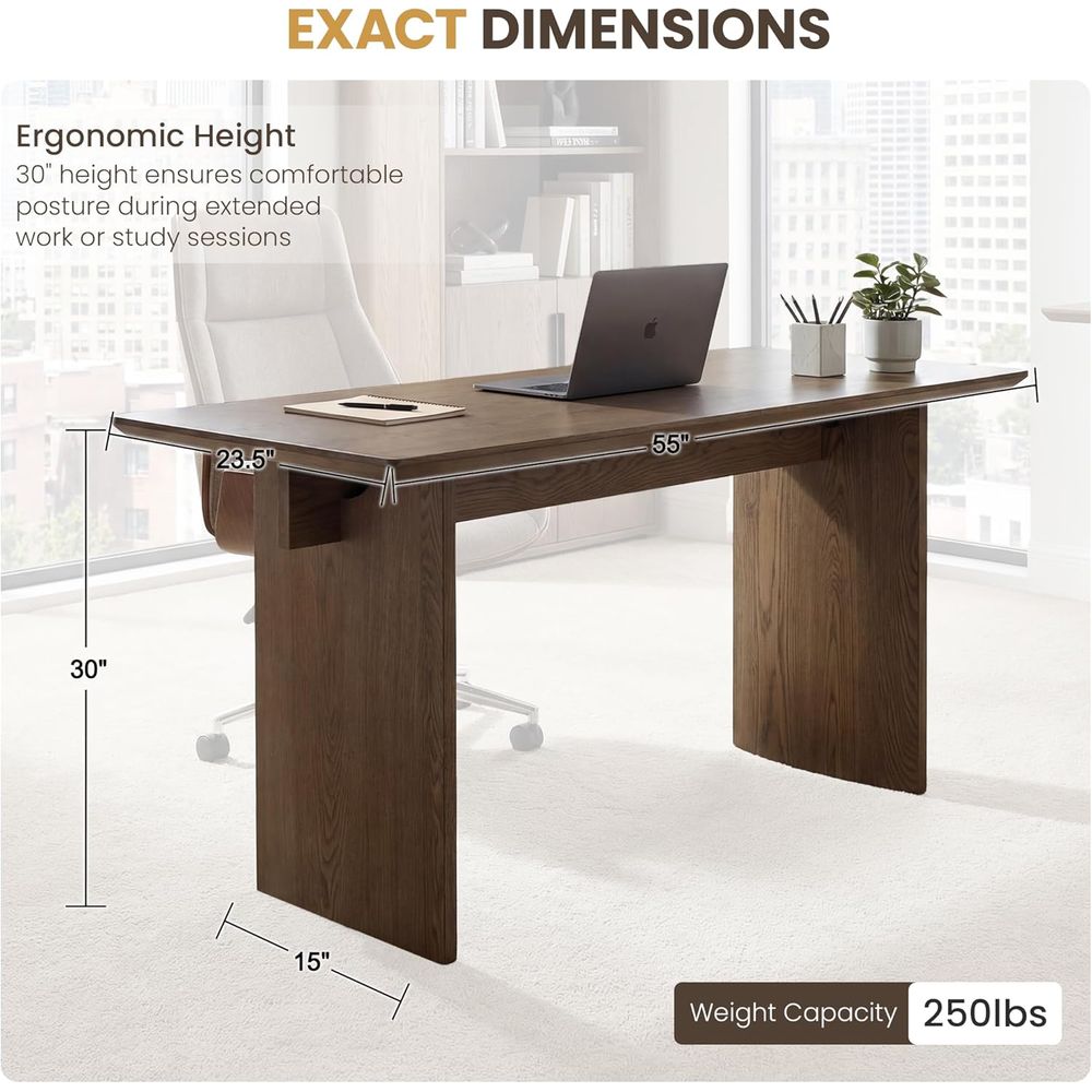 55 Spacious Two-Pedestal Desk  - Home Office With Two Desks recension och pris
