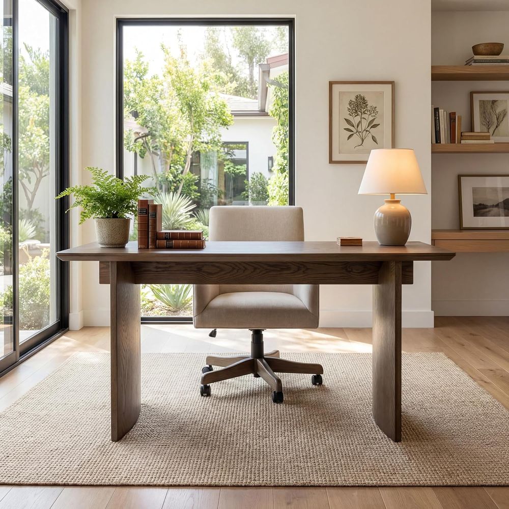 55 Spacious Two-Pedestal Desk  - Home Office With Two Desks recension och pris