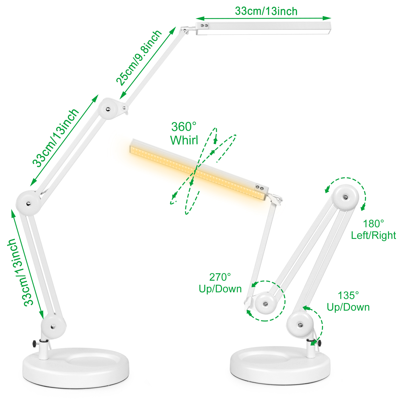 EOOKU EU/US 12V Table Lamp wit - Home Office Work Table recension och pris