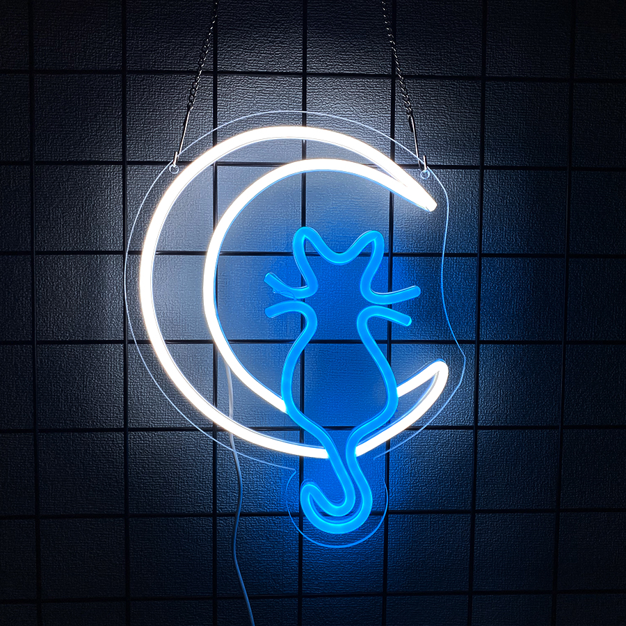 Animation Neon Sign, Moon And  - Home Office Icon recension och pris
