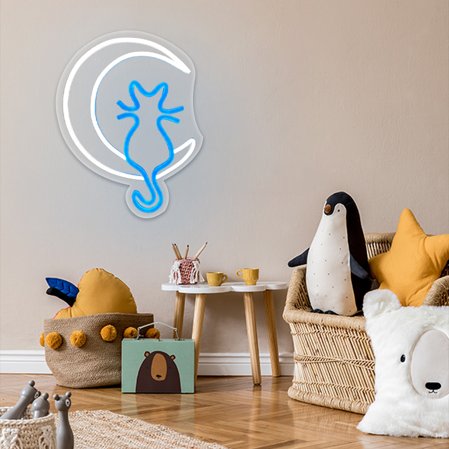 Animation Neon Sign, Moon And  - Home Office Icon recension och pris