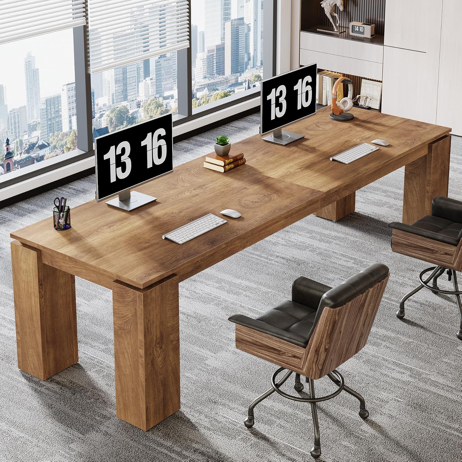 86-Inch Wood Two-Person Desk,  - Home Office With Two Desks recension och pris