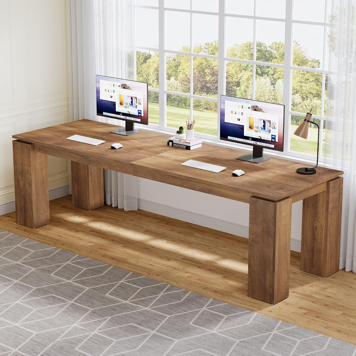 86-Inch Wood Two-Person Desk,  - Home Office With Two Desks recension och pris