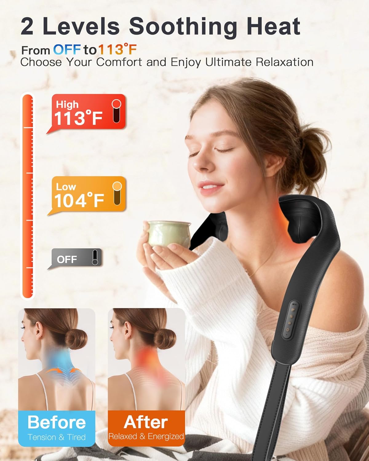 Neck Massager with Heat: Cordl - Home Office Alternative recension och pris